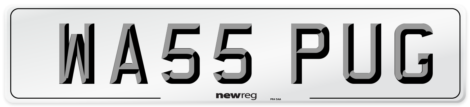 WA55 PUG Number Plate from New Reg
